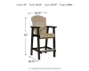 Ashley Furniture P211-130 Fairen Trail - Tall Barstool (Set of 2) - Black / Driftwood