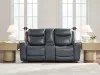 Ashley Furniture PCU1210018 Bexhurst - Power Reclining Loveseat With Console / Adjustable Headrest - Admiral
