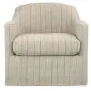 Ashley Furniture A3000817 Valwick - Swivel Accent Chair - Cream / Brown