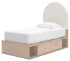 Ashley Furniture PCB1566B6 Ashley Furniture PCB1566B6 Arloster - Twin Upholstered Panel Bed With 2 Under Bed Storage Units - Tan / White