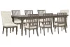 Pulaski Furniture P413240-KIT43 Pulaski Furniture P413240-KIT43 Madison Ridge - Extendable Leg Dining Table With 6 Side Chairs And 2 Host Chairs - Natural Bark
