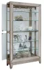 Pulaski Furniture 21384 PFC Curios - Antique Style 5 Shelf Mirrored Curio Cabinet - Aged Silver