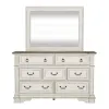 Liberty Furniture 520-BR-DM Abbey Park - Dresser & Mirror - Antique White
