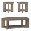 Liberty Furniture 674-OT-O3PCS Liberty Furniture 674-OT-O3PCS Affinity - 3 Piece Table Set (Oval Cocktail Table) - Dusty Taupe / Concrete Tops