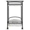 CoasterEveryday 181376 Desiree - 2-Tier Faux Marble Shelf Metal Bar Cart - Black