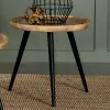 CoasterEssence 736107 Zoe - Round Mango Wood Side End Table - Natural
