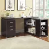 CoasterEveryday 800517 Yvette - 3-Drawer L-Shape Computer Desk - Cappuccino
