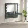 CoasterEssence 935923 Afshan - 3-Drawer Vanity Set With Lighting - Gray High Gloss
