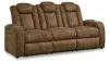 Ashley Furniture 60703/15/18 Wolfridge - 2 Pc. - Power Reclining Sofa, Power Reclining Loveseat With Console - Brindle