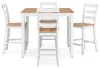 Ashley Furniture D398-223 Ashley Furniture D398-223 Gesthaven - Dining Room Counter Table Set (Set of 5) - Natural / White