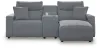 Ashley Furniture 65906S4 Ashley Furniture 65906S4 Modmax II - 3-Piece Power Reclining Sectional With RAF Press Back Power Chaise And Console - Salt And Pepper