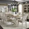 Liberty Furniture 652-DR-O6TRS Liberty Furniture 652-DR-O6TRS Farmhouse Reimagined - 6 Piece Trestle Table Set (Ladder-Back Upholstered Chairs) - Antique White / Chestnut Tops