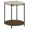 CoasterEssence 931204 Noemie - Round Marble Top Accent Side Table - White And Gunmetal