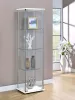 CoasterEveryday 951072 Bellatrix - 4-Shelf Clear Glass Curio Cabinet - White