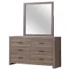 CoasterEveryday 207043M Brantford - 6-Drawer Dresser With Mirror - Barrel Oak