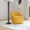 Coaster Fine Furniture 903076 Leon - Upholstered Barrel Accent Swivel Chair - Mustard Yellow