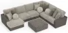 Jackson Furniture Industries 4047/73/59/30/75/28-29 Canyon - 4 Piece Sectional With Cuddler Seat Cushions, Included Accent Pillows And Cocktail Ottoman (Left Side Facing Chaise) - Umber