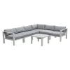 Intercon NS-SF-ARMLSS-BUF-7PC Nash - 6 Piece Outdoor Seating Sectinal And Table - Buff