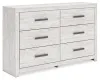 Ashley Furniture B3788-31 Cayboni - Six Drawer Dresser - Whitewash