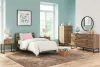 Ashley Furniture EB1866/231/245/155/111 Ashley Furniture EB1866/231/245/155/111 Deanlow - 4 Pc. - Dresser, Chest, Twin Platform Panel Bed - Honey