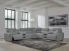 Ashley Furniture 65906S9 Ashley Furniture 65906S9 Modmax II - 7-Piece Power Reclining Sectional With 2 Audio Consoles - Salt And Pepper