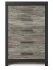 Ashley Furniture PCB1118-46 Ashley Furniture PCB1118-46 Broachmyn - Five Drawer Chest - Black / Gray