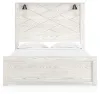 Ashley Furniture B1190B7 Gerridan - Queen Panel Bed With Sconces - White