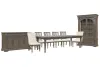 Pulaski Furniture P413240-KIT42 Pulaski Furniture P413240-KIT42 Madison Ridge - Extendable Leg Dining Table With 4 Side Chairs, 2 Host Chairs, Server And China Cabinet - Natural Bark