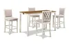 New Classic D3651-60CS-BSQ New Classic D3651-60CS-BSQ Amy - 5 Piece Counter Dining Set (Table With Storage & 4 Chairs) - 2 Tone Bisque