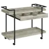 Coaster Fine Furniture 181005 Ventura - 1-Drawer Engineered Wood Bar Cart - Gray Driftwood