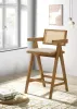 Coaster Fine Furniture 182677 Kane - Woven Rattan Wood Bar Chair (Set of 2) - Light Walnut