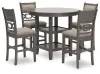 Ashley Furniture D425-223 Wrenning - Drm Counter Table Set (Set of 5) - Gray