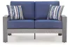 Ashley Furniture PCP418-835 Half Moon Beach - Loveseat With Cushion - Blue / Gray