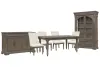Pulaski Furniture P413240-KIT9 Pulaski Furniture P413240-KIT9 Madison Ridge - Extendable Leg Dining Table With 4 Host Chairs, Server And China Cabinet - Natural Bark