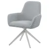 CoasterElevations 110322 Abby - Fabric Upholstered Swivel Dining Arm Chair - Light Gray