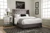 CoasterEssence 301405Q Bancroft - Upholstered Queen Wingback Bed - Gray