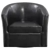 CoasterEssence 902098 Turner - Upholstered Barrel Back Swivel Chair - Dark Brown