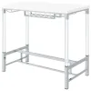 Coaster Fine Furniture 182101 Norcrest - Acrylic Leg Bar Table - White High Gloss