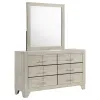Coaster Fine Furniture 225063M Trenton - 6-Drawer Bedroom Dresser With Mirror - Rustic Cream