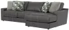 Jackson Furniture Industries 5045/63/76-28 Jackson Furniture Industries 5045/63/76-28 Minori - Italian Leather 2 Piece Sofa / Chaise With RSF Chaise - Steel