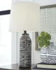 Ashley Furniture L235584 Mahima - Paper Table Lamp (Set of 2) - Black / White