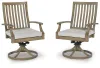 Ashley Furniture P701-602A Rainier Ranch - Swivel Chair With Cushion (Set of 2) - Brown / Beige