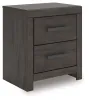 Ashley Furniture B3789-92 Prendonea - Two Drawer Night Stand - Charcoal