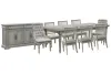 Pulaski Furniture P091240-KIT46 Pulaski Furniture P091240-KIT46 Madison Ridge - Extendable Leg Dining Table With 6 Side Chairs, 2 Host Chairs And Server - Bluff Gray