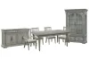 Pulaski Furniture P091240-KIT27 Pulaski Furniture P091240-KIT27 Madison Ridge - Extendable Leg Dining Table With 2 Side Chairs, 2 Arm Chairs, Server And China - Bluff Gray