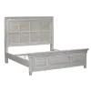 Liberty Furniture 824-BR-OKPB Liberty Furniture 824-BR-OKPB Heartland - King Panel Bed With Antique Tile Panels - Antique White / Tobacco Tops