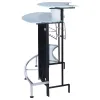 CoasterEssence 100139 Keystone - Curved Glass Top Home Bar Wine Cabinet - Black