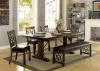 Furniture of America CM3465T Paulina - Dining Table - Rustic Walnut / Espresso