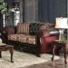 Furniture of America SM6415-LV Quirino - Loveseat - Burgundy / Dark Brown