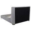 Coaster Fine Furniture 315928Q Rennes - Upholstered Queen Wingback Platform Bed - Gray